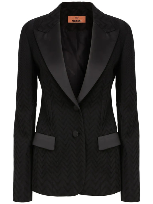 Chevron-Knit Blazer