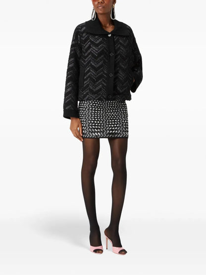 Zigzag Lamé Mini Skirt