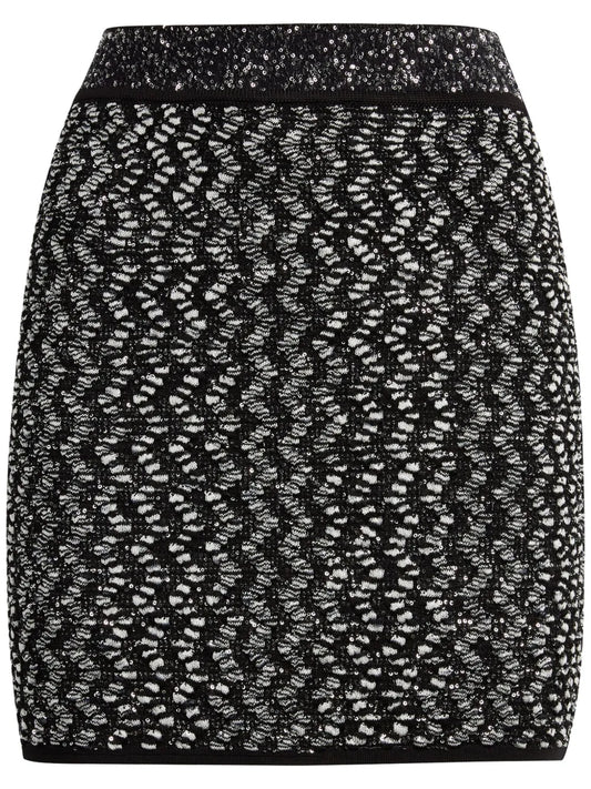Zigzag Lamé Mini Skirt