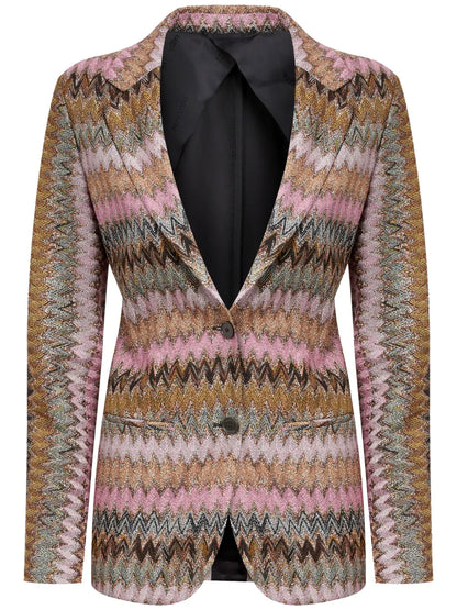Chevron-Knit Blazer
