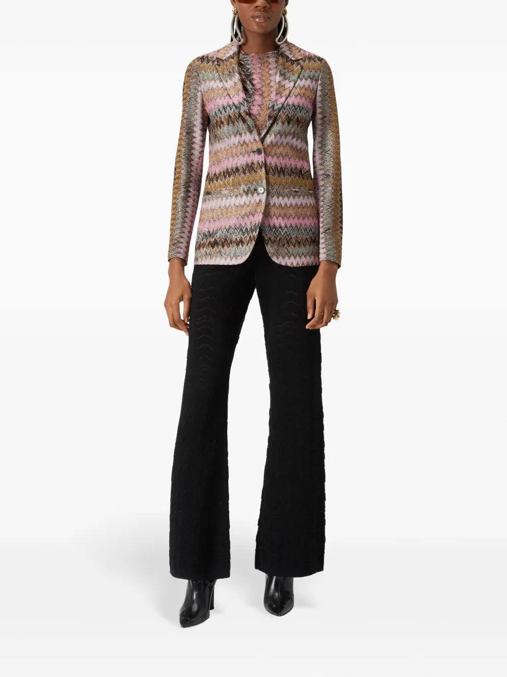 Chevron-Knit Blazer