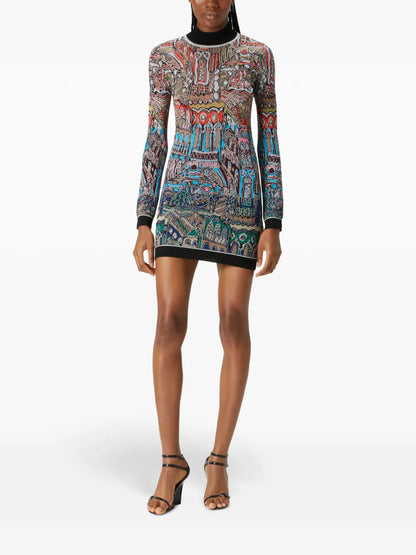 Jacquard Mini Dress