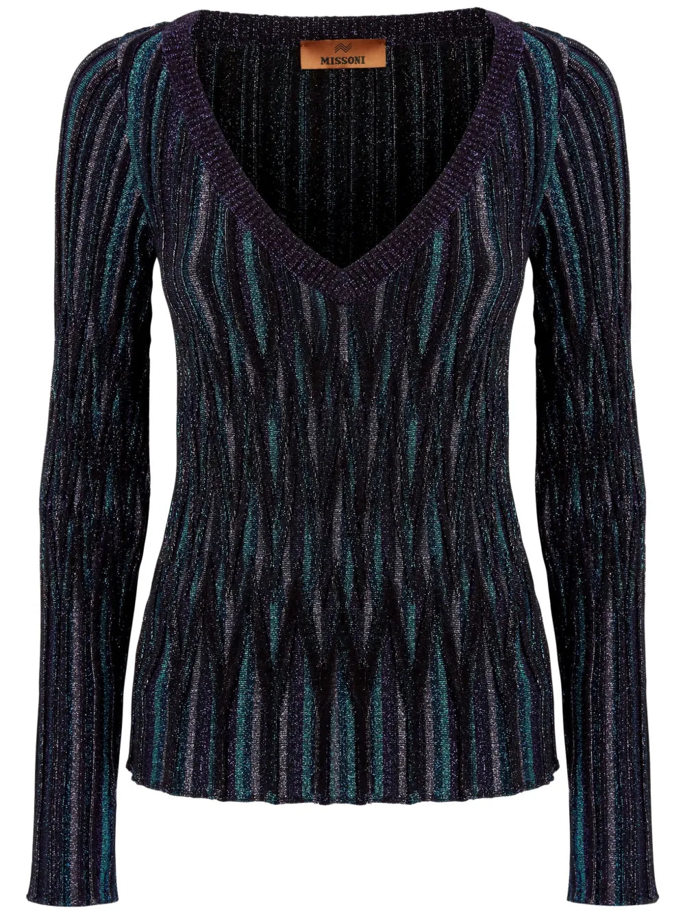 Metallic-Threading Knitted Jumper