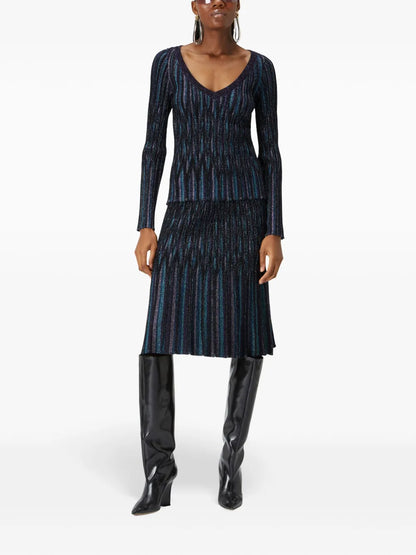 Metallic-Threading Knitted Jumper