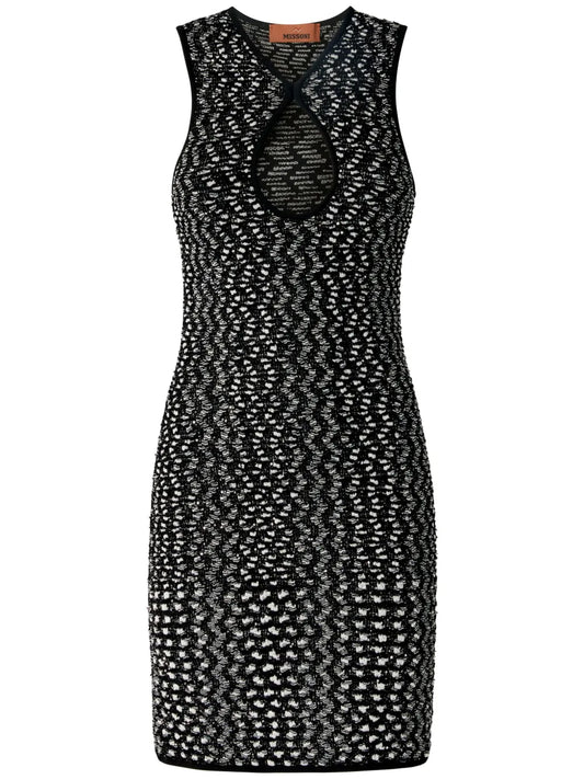 Zigzag Sequin-Embellished Mini Dress