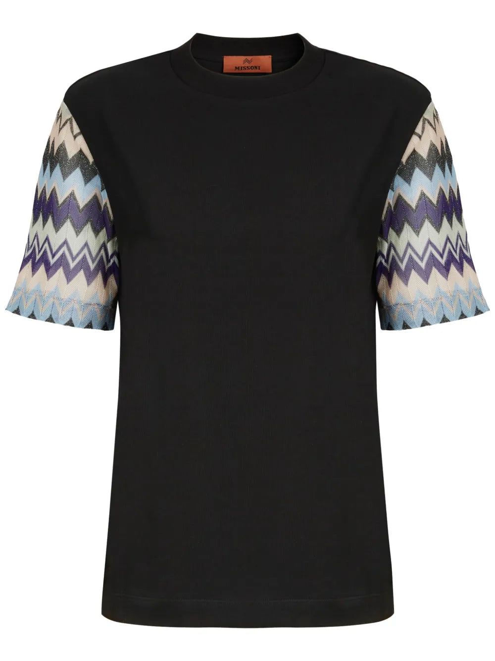 Knitted-Sleeves Cotton T-Shirt