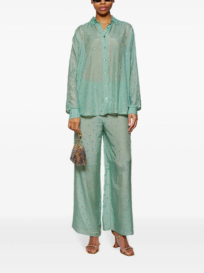 Gems Crystal-Embellished Long-Sleeve Shirt