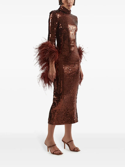 Del Rio Disco Sequinned Midi Dress