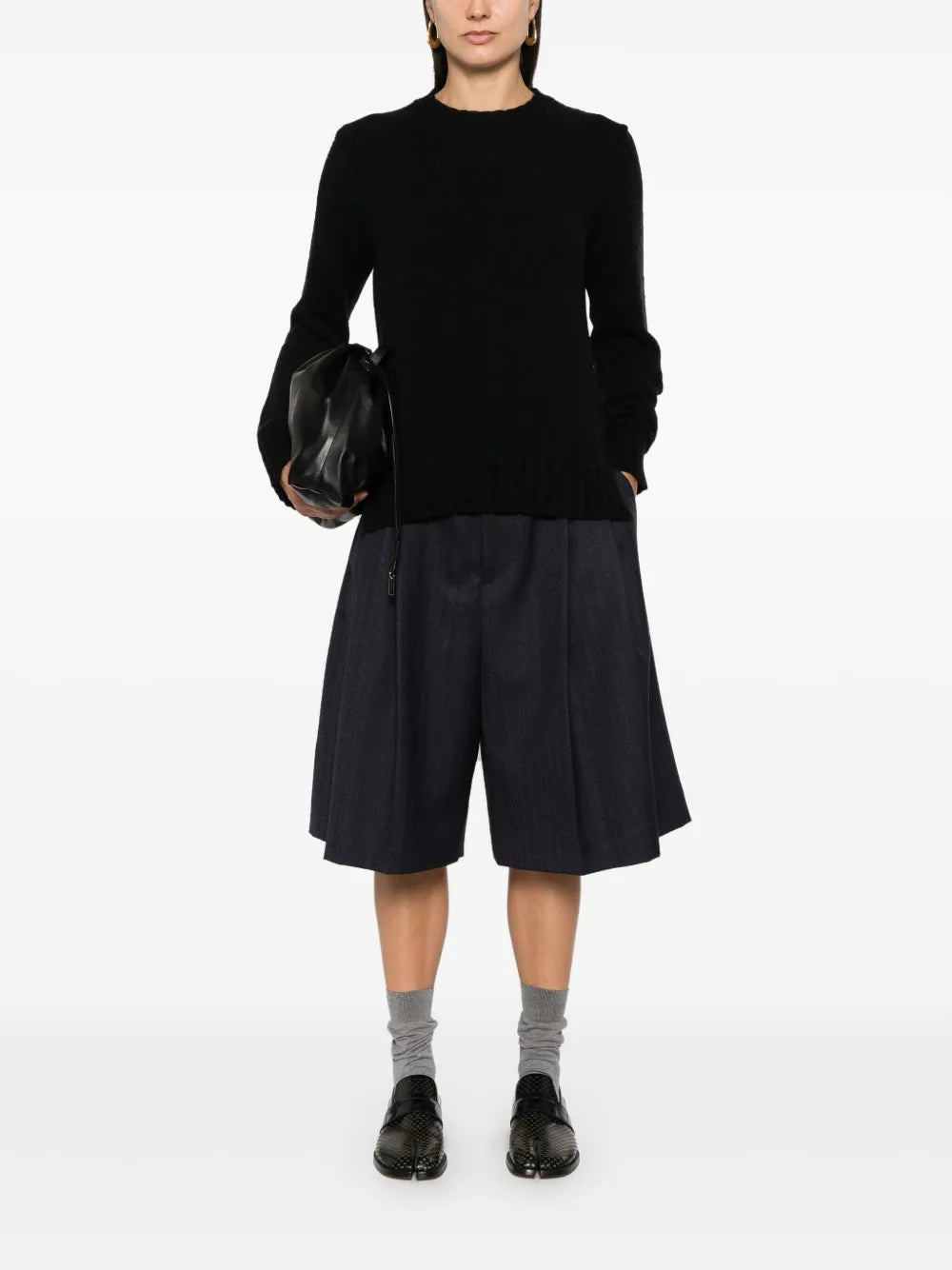 Ribbed-Trim Sweater