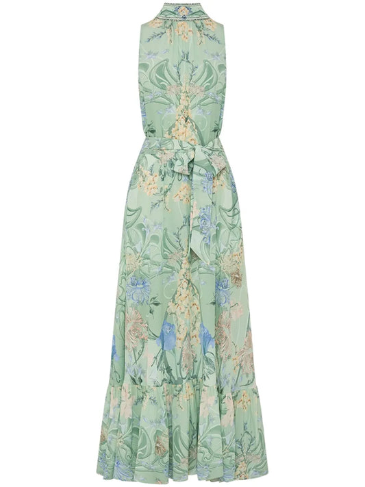 Dreaming In Dutch-Print Silk Dress