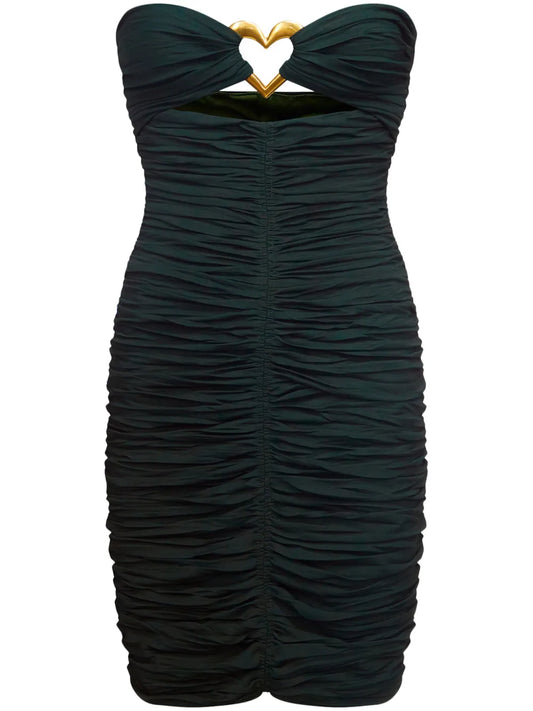 Heart-Ring Ruched Mini Dress