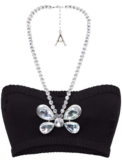 Crystal Butterfly Knitted Bandeau