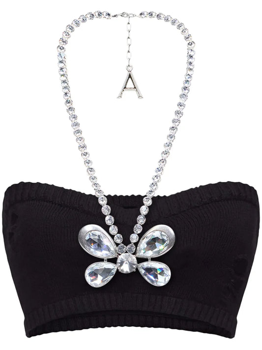 Crystal Butterfly Knitted Bandeau