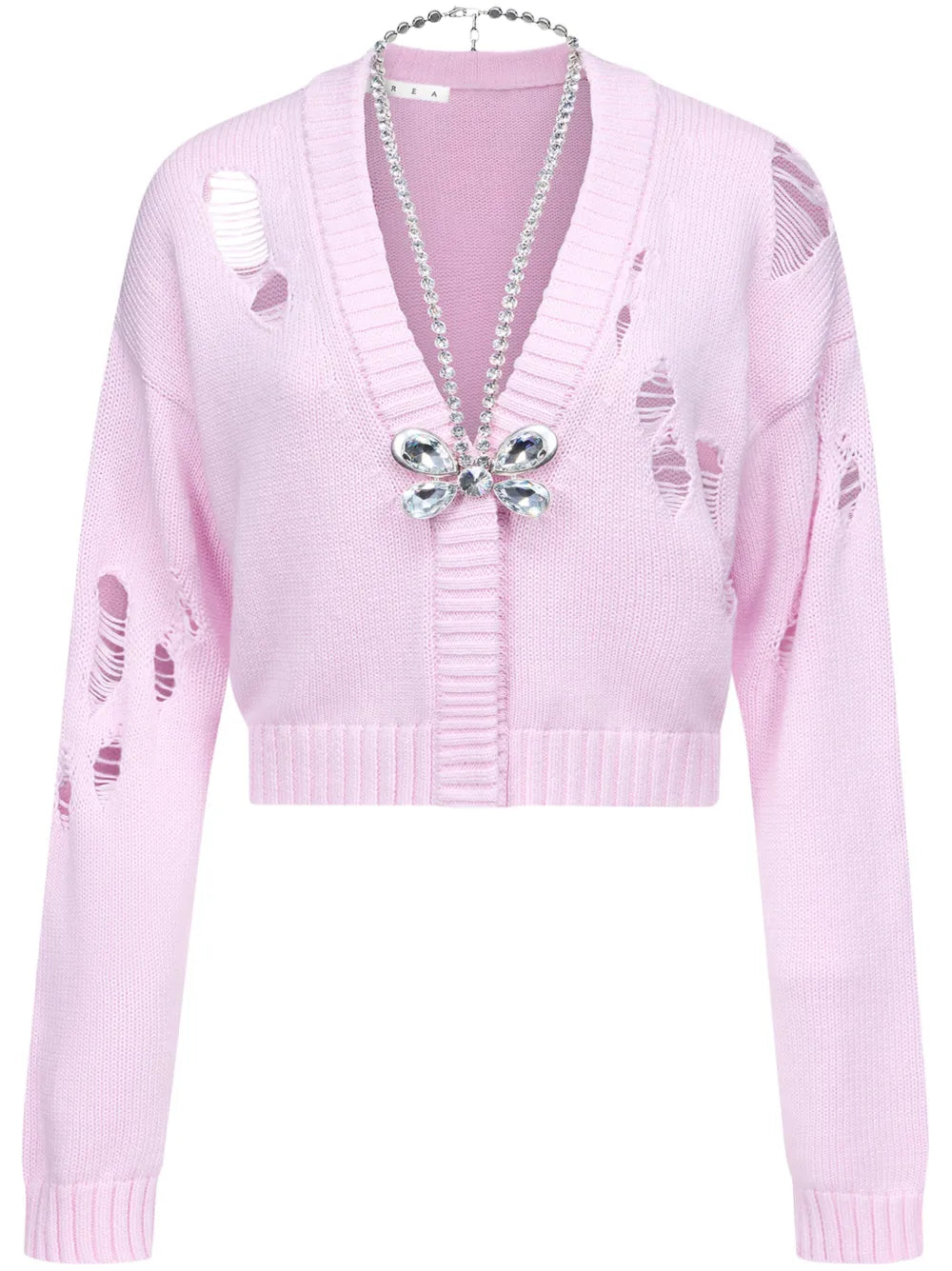 Butterfly-Embellished Organic Cotton-Blend Cardigan
