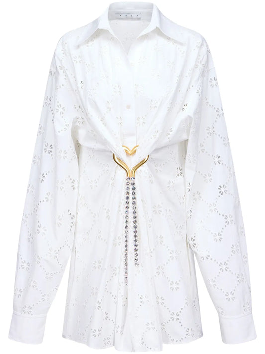 Broderie Anglaise Shirt Dress