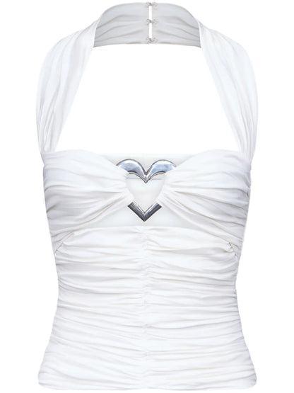 Heart Ruched Halter Top