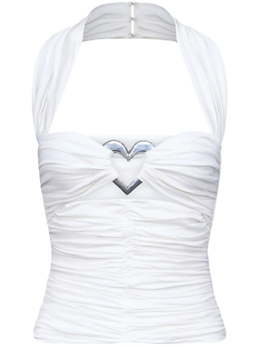 Heart Ruched Halter Top
