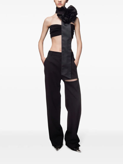 Asymmetric Slit Trousers