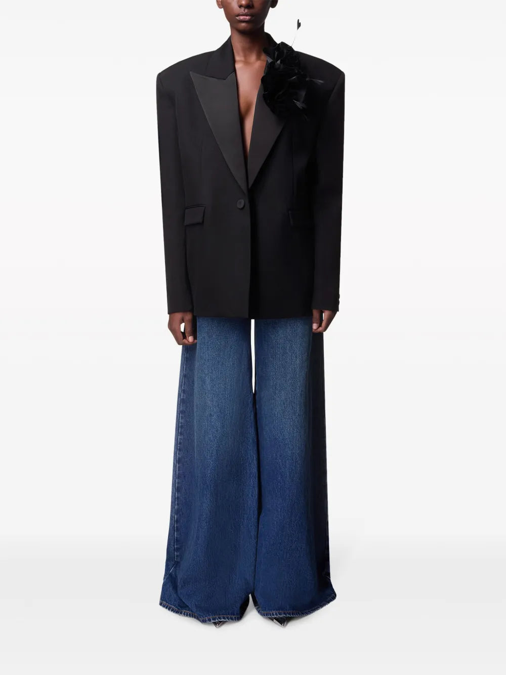 Flower Corsage Oversized Blazer