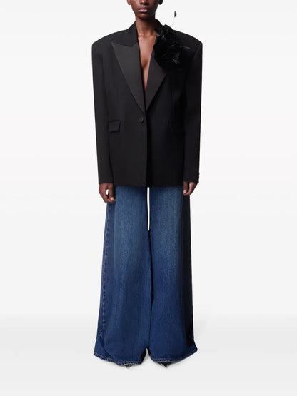 Flower Corsage Oversized Blazer