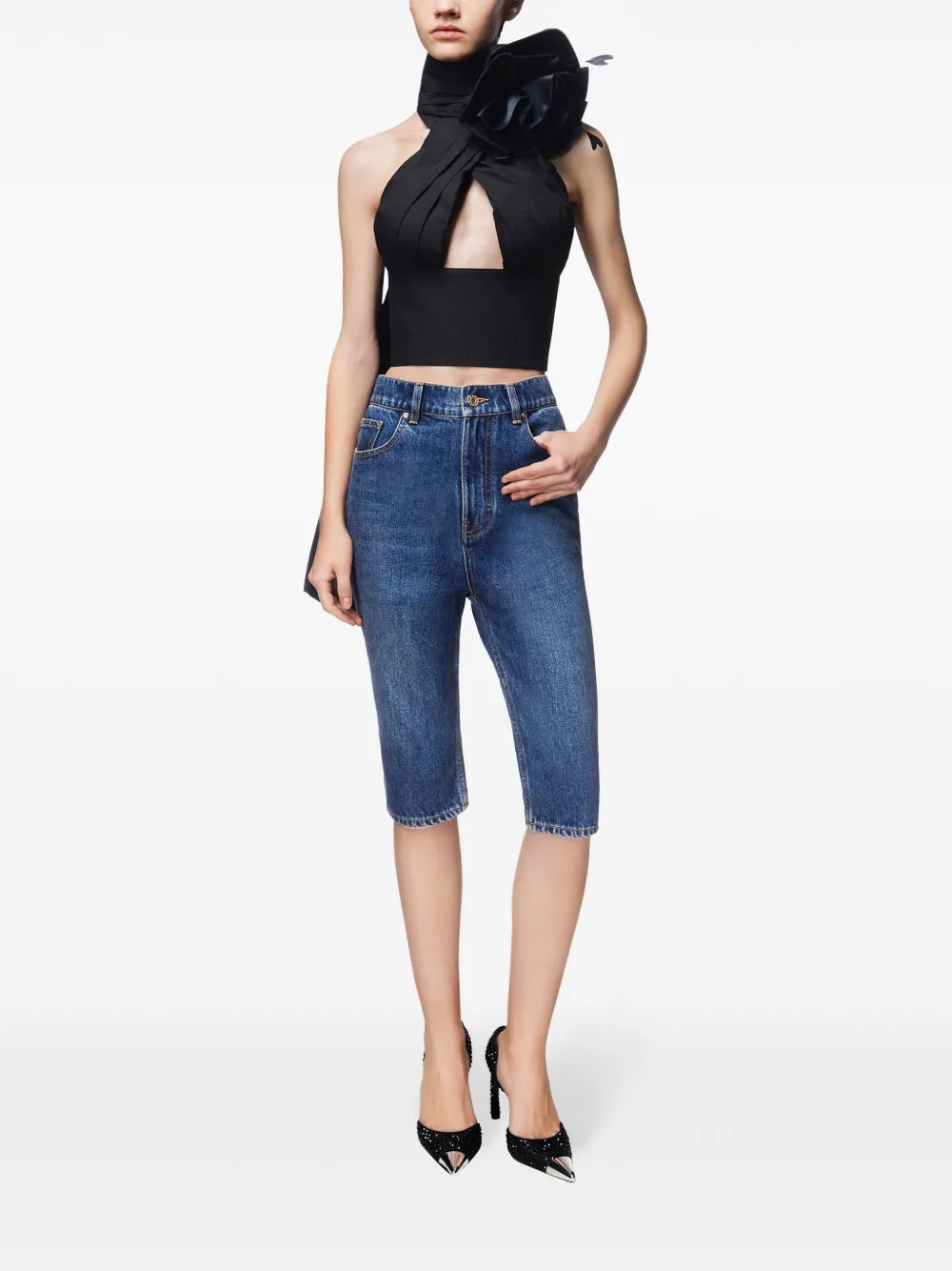 Flower Corsage Halter Top