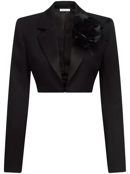 Flower Corsage Cropped Blazer