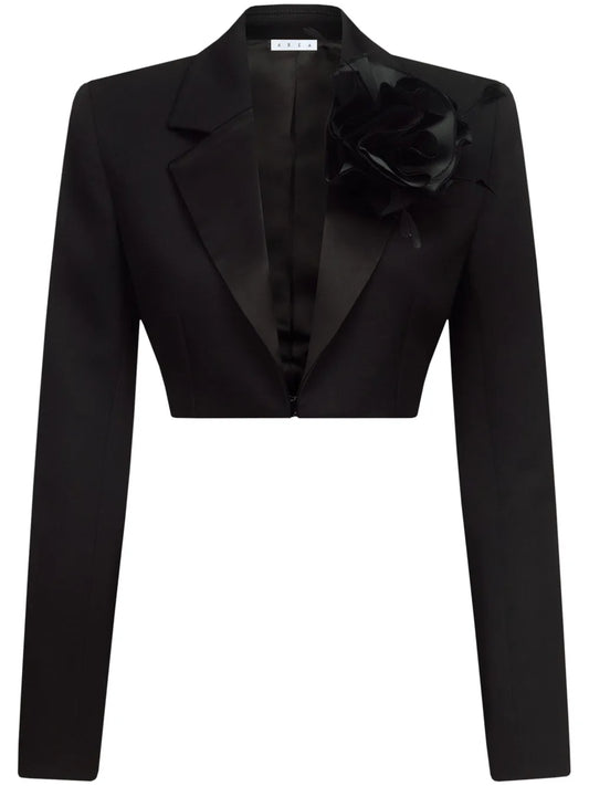 Flower Corsage Cropped Blazer