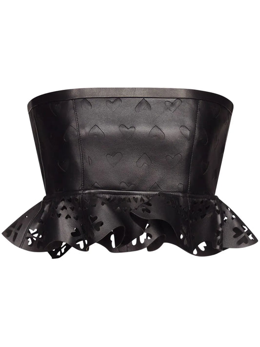 Laser-Cut Leather Heart Bandeau