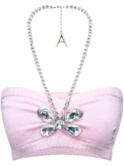 Crystal Butterfly Knitted Bandeau