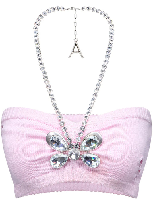 Crystal Butterfly Knitted Bandeau
