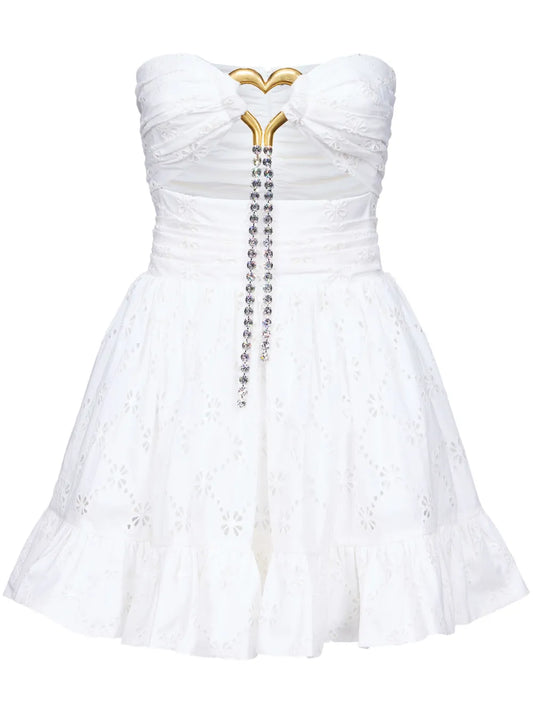 Heart-Ring Lace Mini Dress