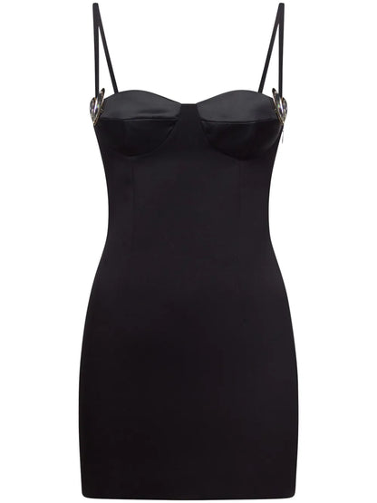 Heart-Motif Twill Mini Dress