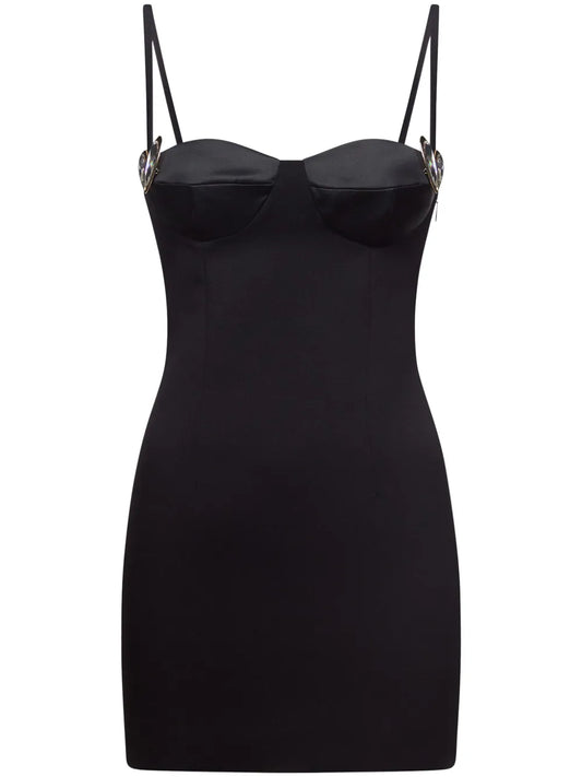 Heart-Motif Twill Mini Dress
