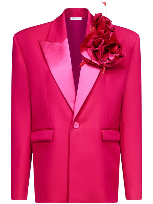 Flower Corsage Oversized Blazer