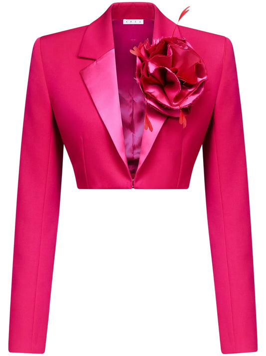 Flower Corsage Cropped Blazer