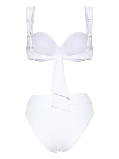Nikki Snakeskin-Effect Bikini Set