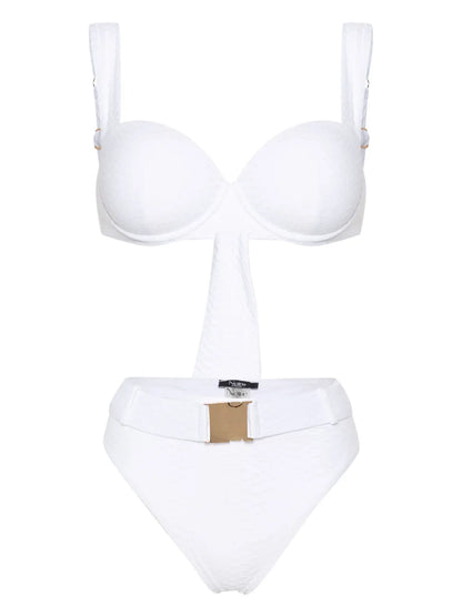 Nikki Snakeskin-Effect Bikini Set