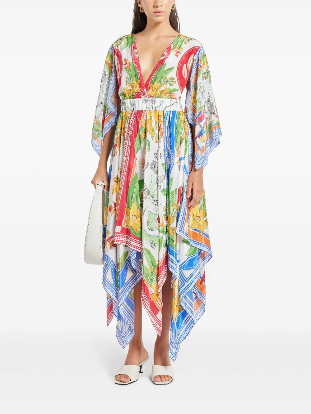 Tropical Destination Kimono Sleeve Midi Dress