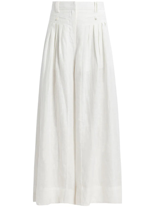 Pleated Linen Trousers