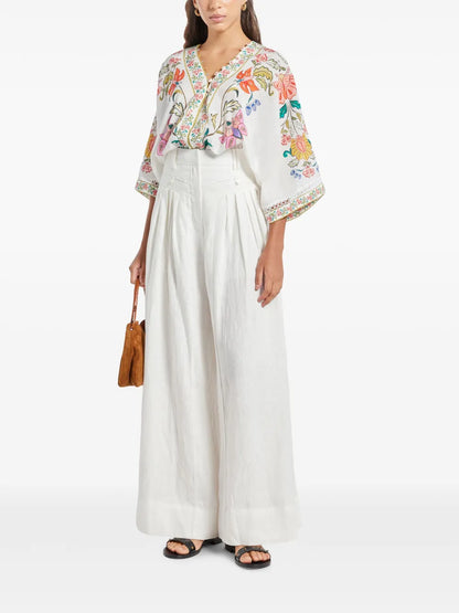 Pleated Linen Trousers