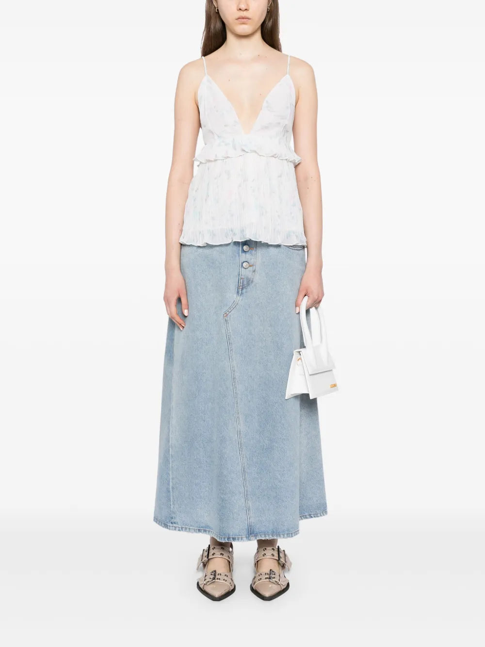 Floral-Print Spaghetti Strap Top