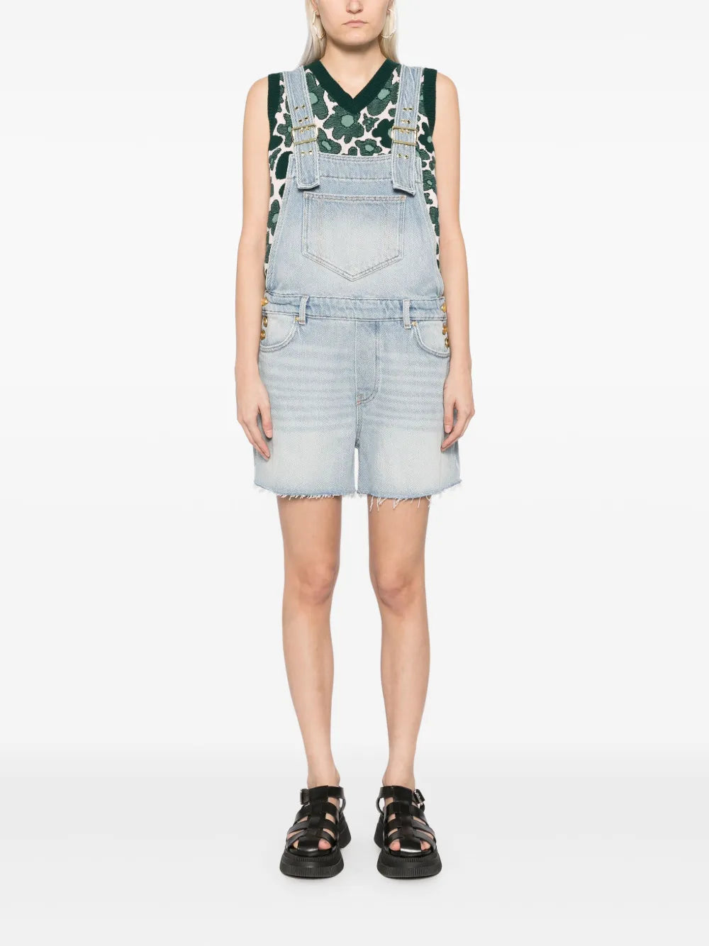 Whiskered Denim Playsuit