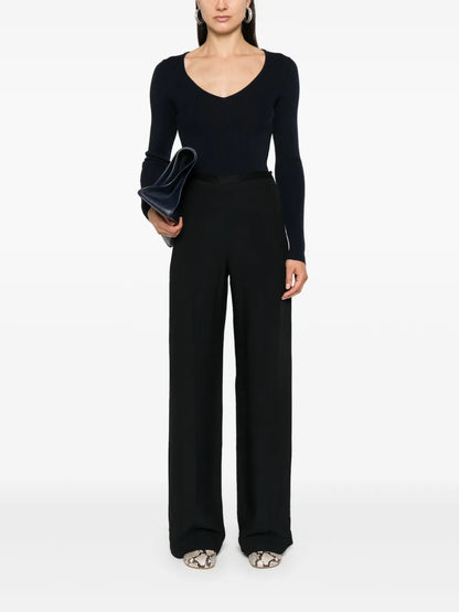 High-Waisted Crepe Palazzo Pants