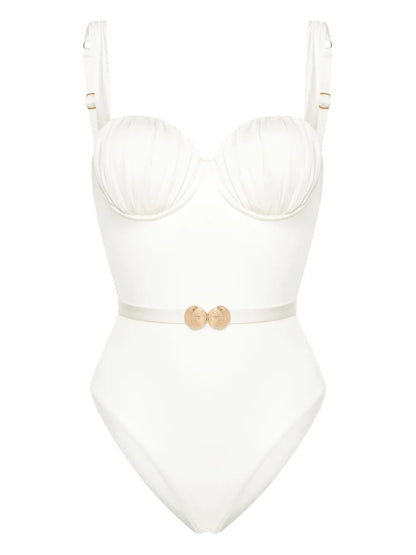 Belted Ruched Balconette Swimsuit