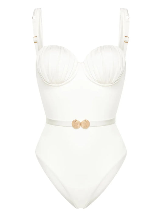 Belted Ruched Balconette Swimsuit