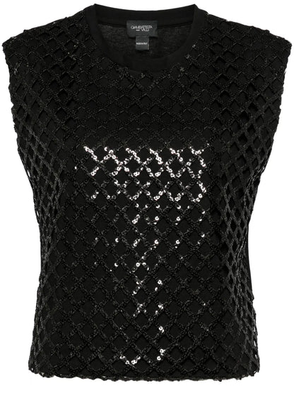 Sequin-Embelished Tank Top