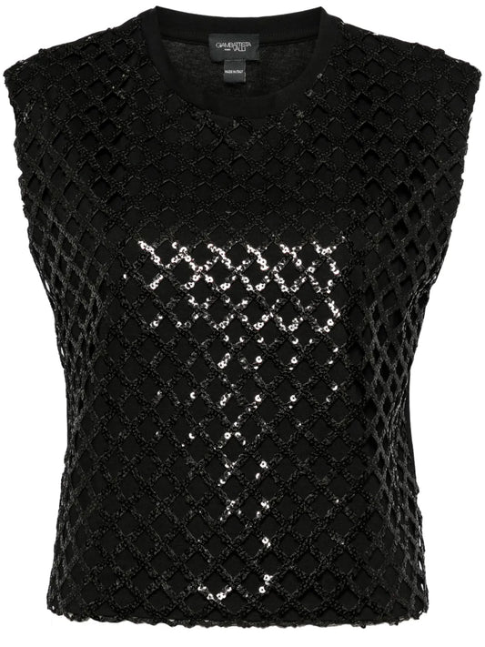 Sequin-Embelished Tank Top