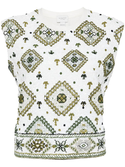 Sequin-Embelished Tank Top