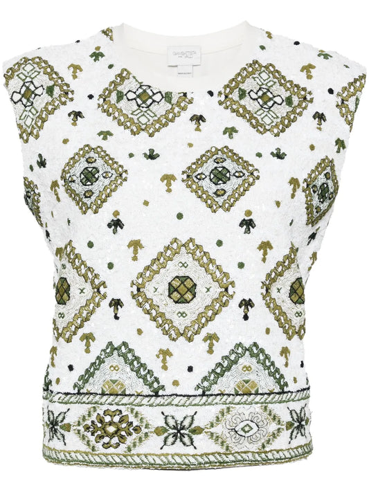 Sequin-Embelished Tank Top