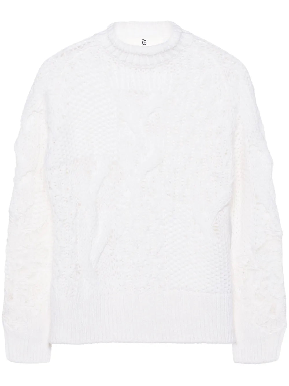 Lace-Detail Virgin Wool Blend Jumper